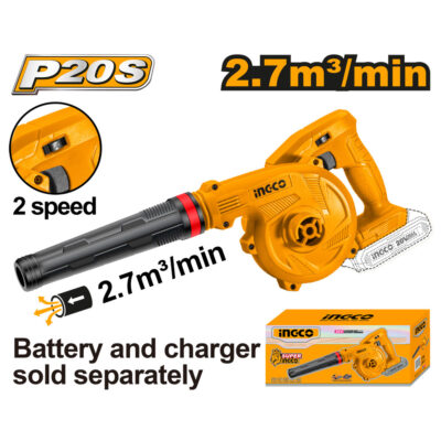 Ingco Cordless 20V Lithium-ion Blower Aspirator 2 Speed CABLI20018