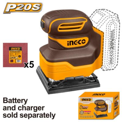Ingco Cordless 20V Lithium-ion Sheet Sander CSHSLI2014