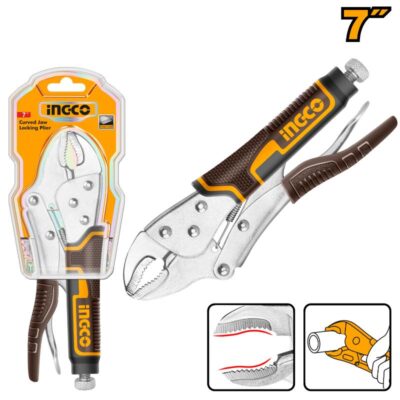 Ingco Plier Curved Jaw Locking 7''