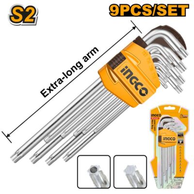 Ingco Allen Key Torx T10-T50 Extra Long 9 Piece