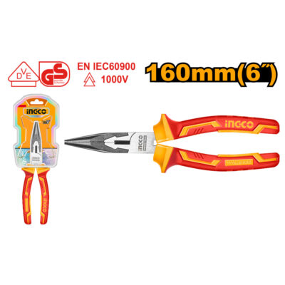 Ingco VDE Plier Long Nose Insulated 160mm