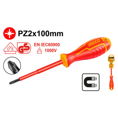Ingco VDE Screwdriver Insulated Phillips Star PZ2 100mm
