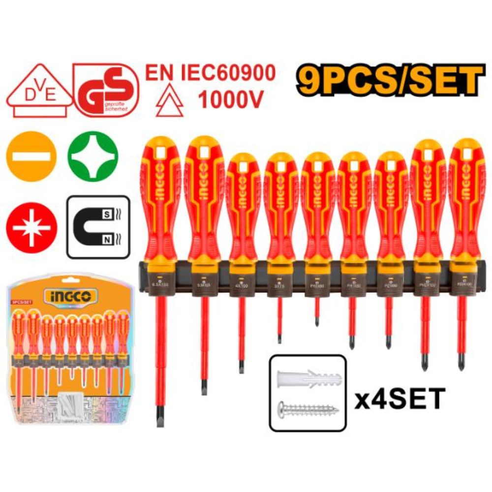 Ingco VDE Tool set Insulated 9 pcs HKISD0908