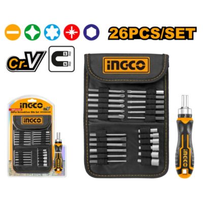 Ingco Screwdriver Set Ratchet 26 Piece