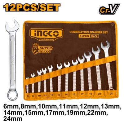 Ingco Spanner Combination Set 6-24mm 12 Piece