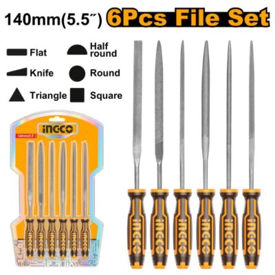 Ingco File Set Steel 140mm 6 Piece