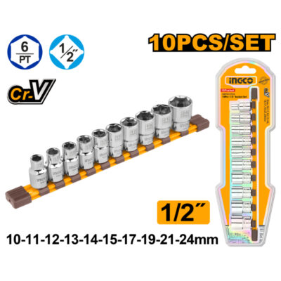Ingco Socket Set 1/2'' 10 Piece