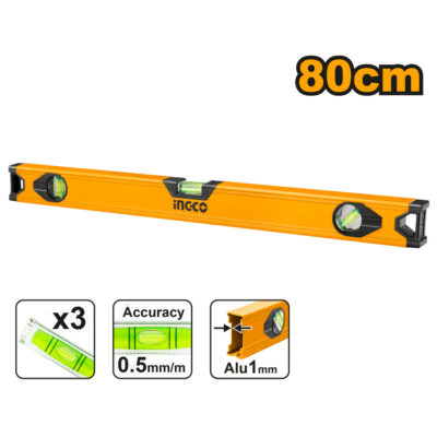 Ingco Levelling Spirit Level Aluminium 80cm