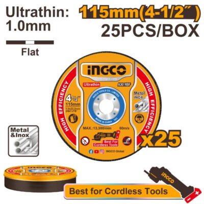 Ingco Cutting Disc ABR Metal 115mm 1.0x22.2mm 25 Piece