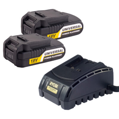 Ryobi 2.0AH Cordless 18V Lithium-Ion 2x Battery and Charger Kit XB-2000K