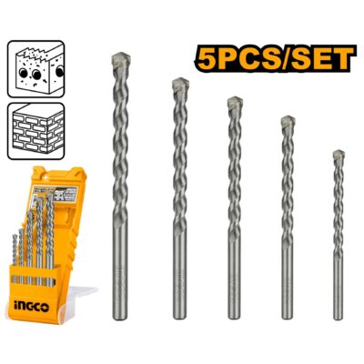 Ingco Acc Drill Bit Masonry 4-10mm 5 Pieces Box AKD3051