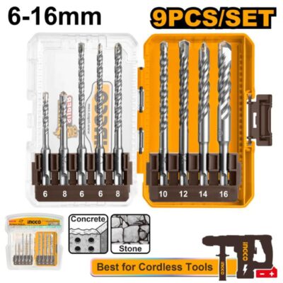 Ingco Acc SDS Drill Bit Set 9 Pieces AKDL30906