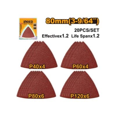 Ingco Sanding Sheet Multitool 80mm Alum  20 Pieces AKTS080201