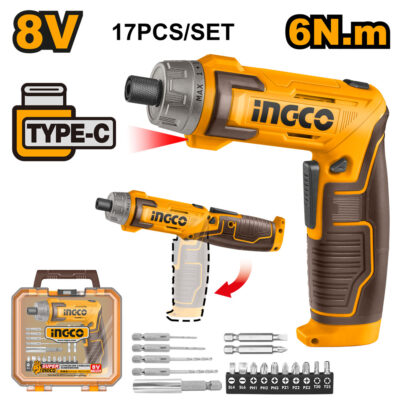 Ingco Cordless 8V Lithium-ion Screwdriver 6NM USB-C CSDLI08025