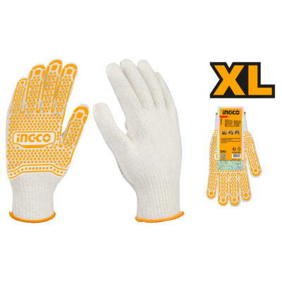 Ingco PPE Gloves Knitted Pvc Dots XL HGVK05