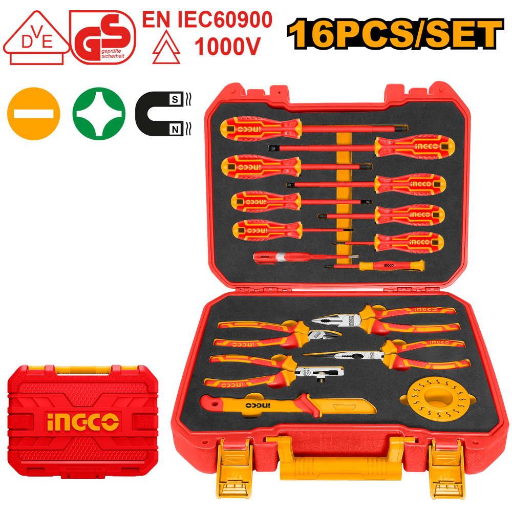 Ingco VDE Tool Set Insulated 16 Pieces HKITH1601