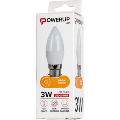 Powerup LED B22 WW 3W Candle PPT4626