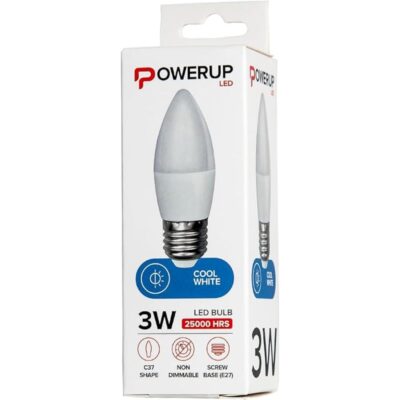 Powerup E27 CW 3W LED Candle Light Bulb PPT4657