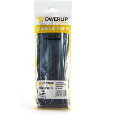 Powerup Electrical Cable Ties, 3.6 mm x 200 mm Size - Black PPT5159