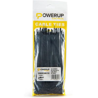 Powerup Electrical Cable Ties, 7.2 mm x 300 mm - Black PPT5234