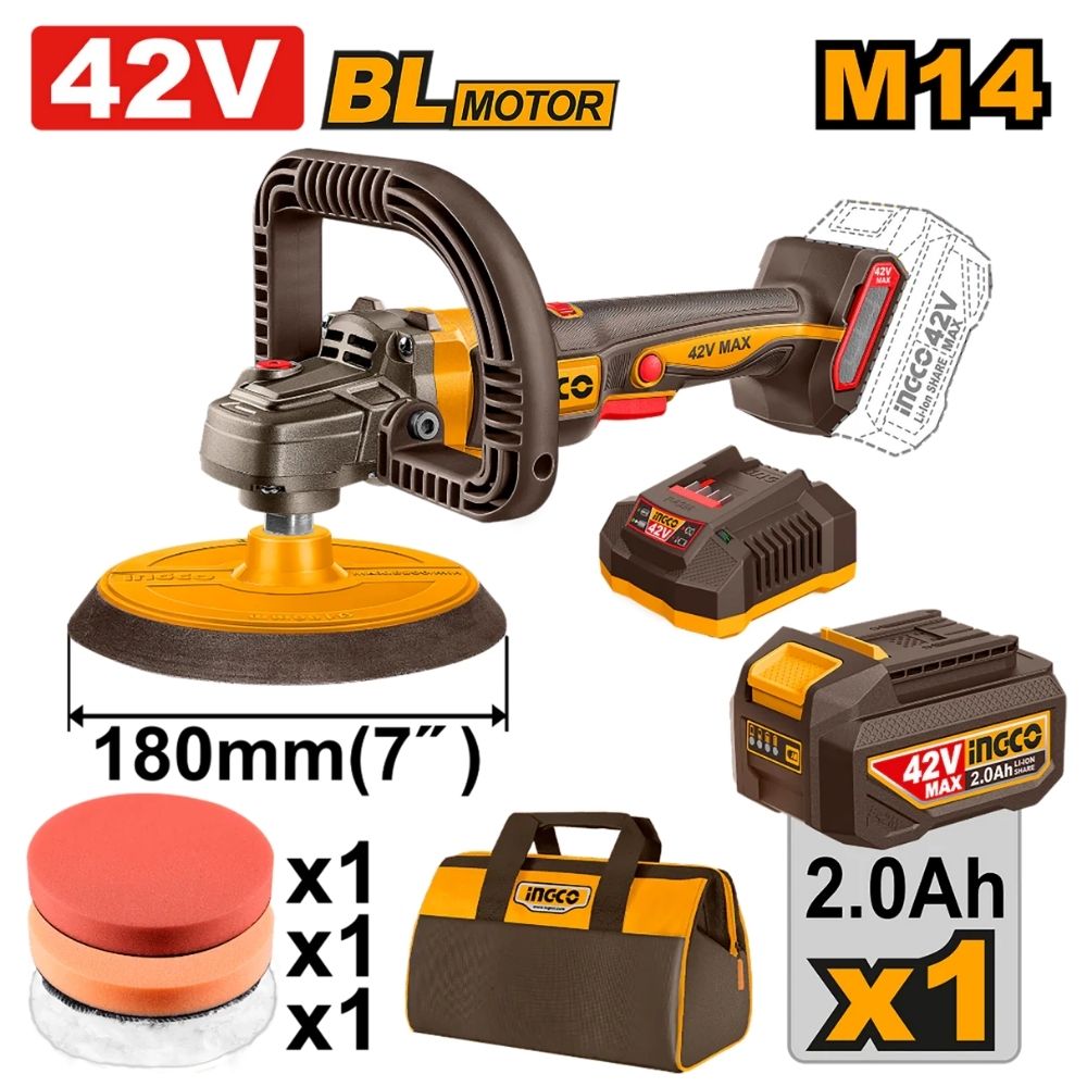 Ingco Cordless 42V Lithium-ion Polisher 180mm APLI42181