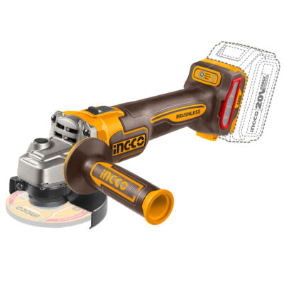 Ingco Cordless 20V Lithium-ion Angle Grinder 3 Speed Brushless 115mm 1000W CAGLI27153