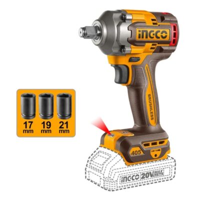 Ingco Cordless 20V Lithium-ion Impact Wrench 405NM Brushless CIWLI20451