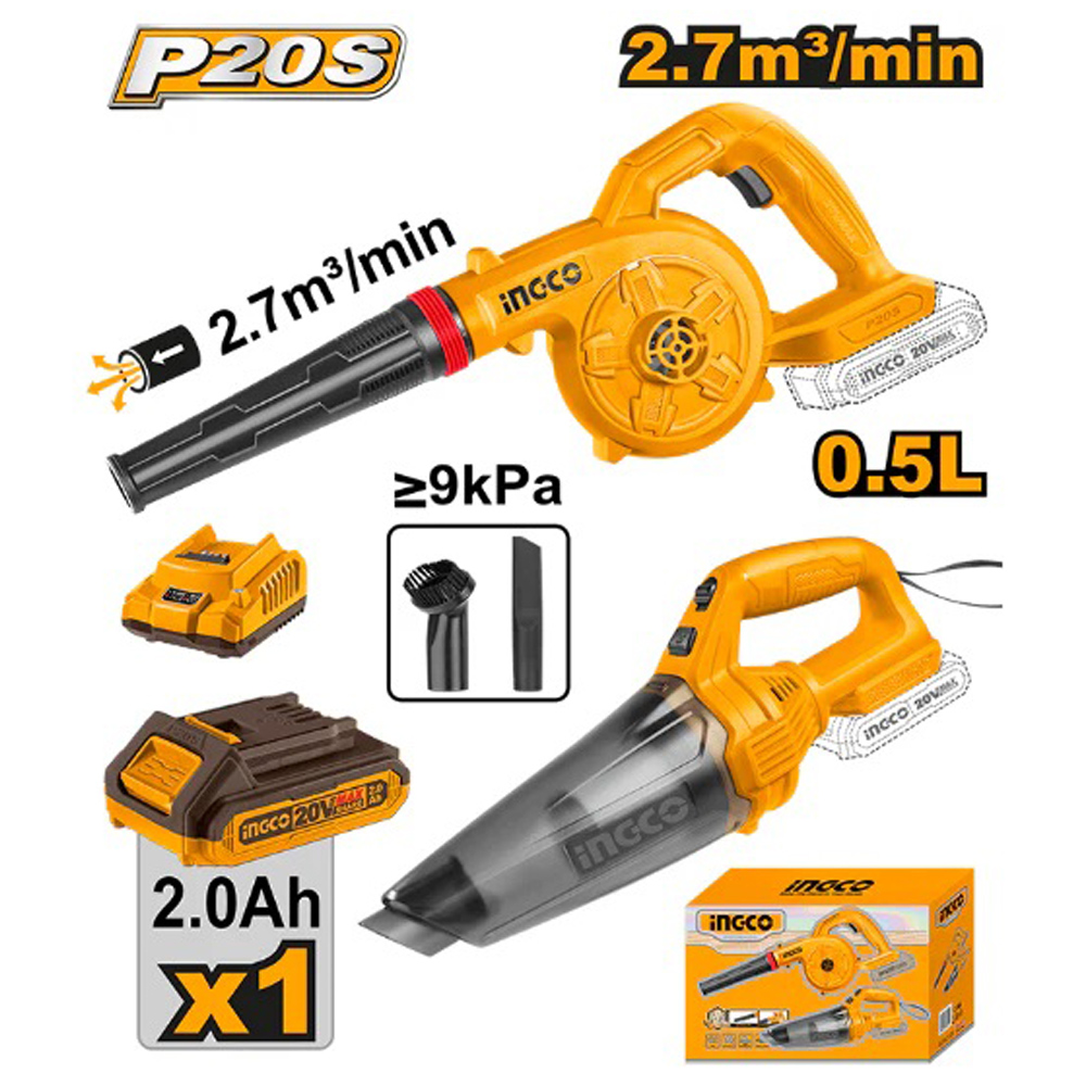 Ingco 20V Cordless Blower and Hand Held Vacuum Cleaner Combo COSLI240998