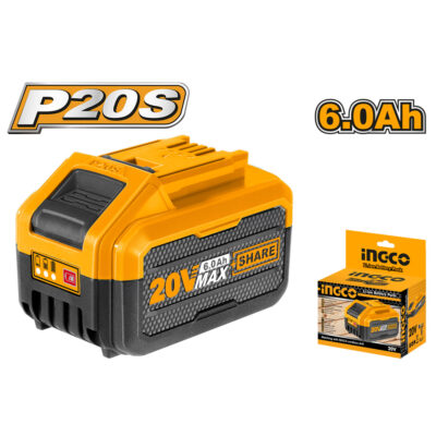 Ingco 6.0AH Cordless 20V Lithium-ion Battery FBLI2060