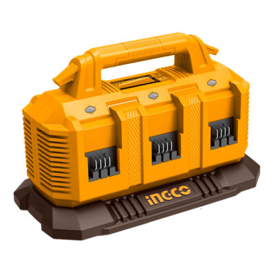 Ingco 4.0AH Cordless 20V Lithium-ion Battery 6 Way Charger Station FCLI2064