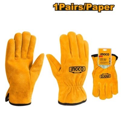 Ingco PPE Gloves Leather Size 10''