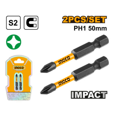 Ingco Screwdriver Bit PH1 50mm 2 Pieces SDBIM71PH150