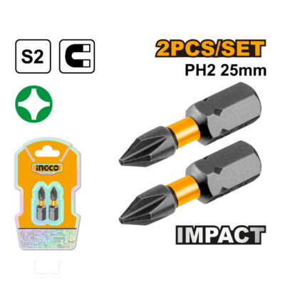 Ingco Screwdriver Bit PH2 25mm 2 Pieces SDBIM71PH225
